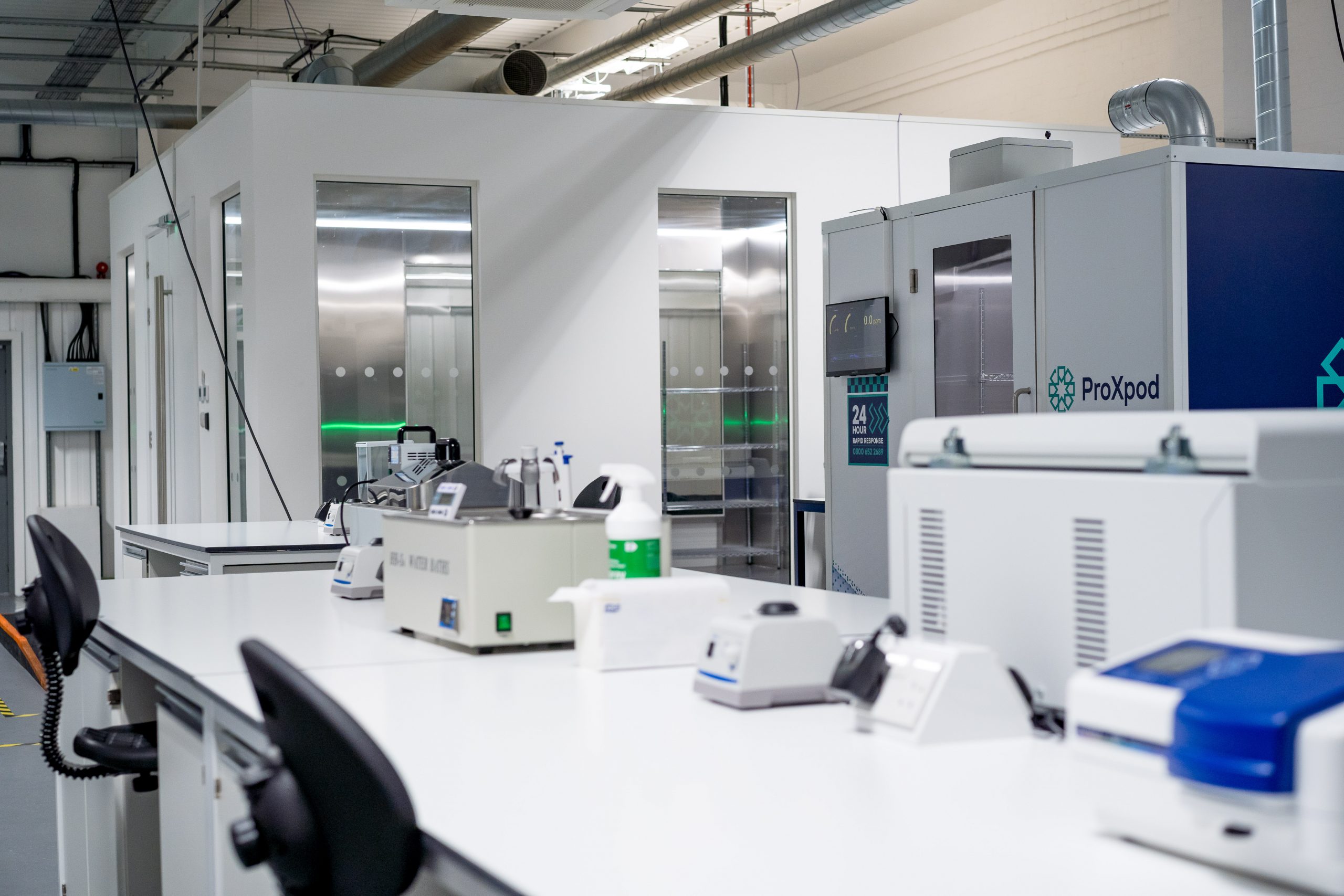 Interior of UKAS accredited testing laboratory Test Labs