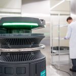 HPV disinfection unit inside laboratory testing chamber